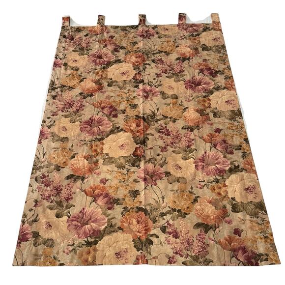 Burlington Monaco Tab Top 2 Floral Drapes 77x49 PInk Green Cottage Core Romantic